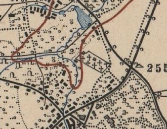 Neuer Friedhof auf einer Karte von 1883