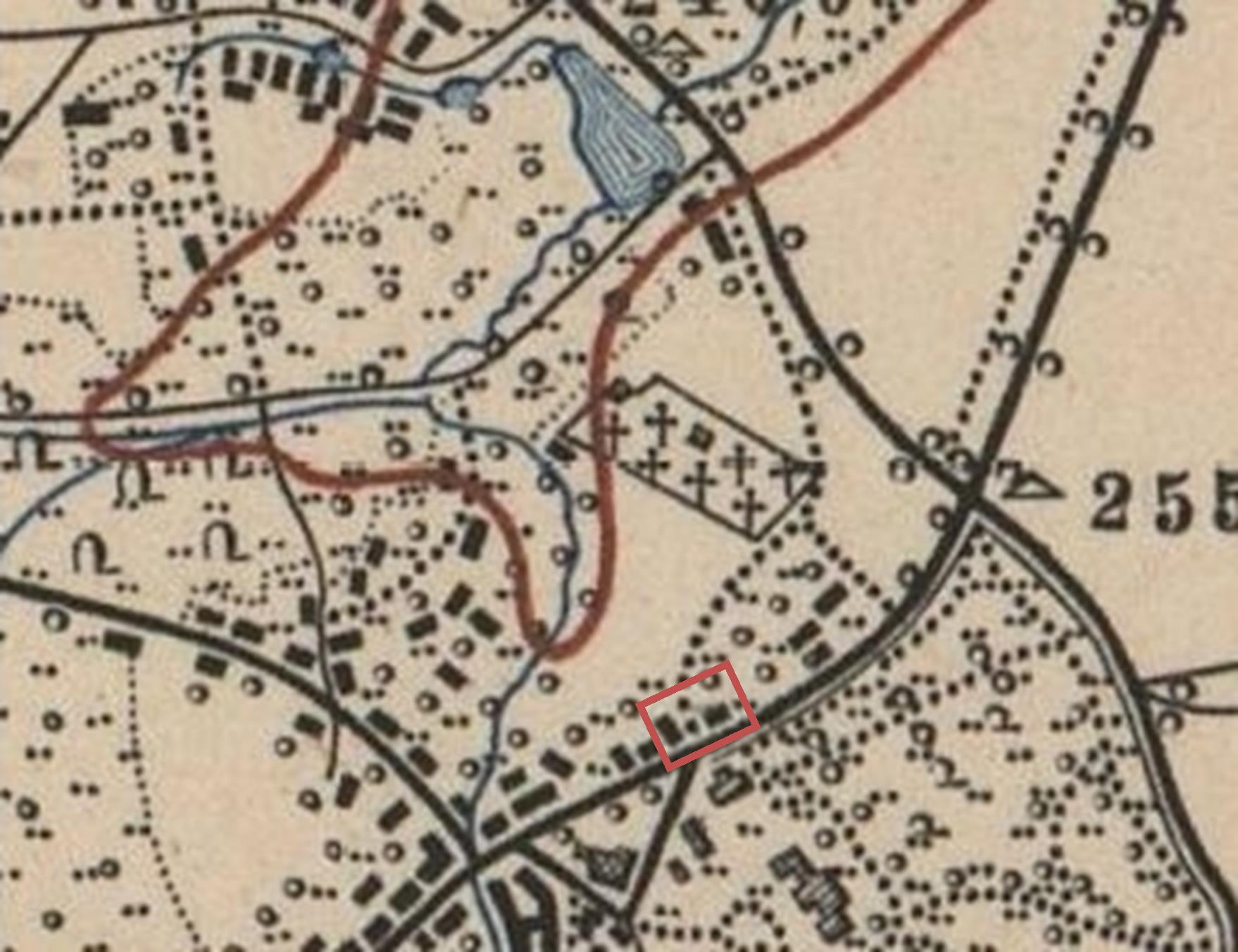 Schmiedegrundstück auf Karte von 1883
